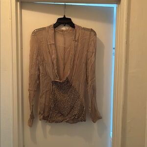 Beige Women's Top